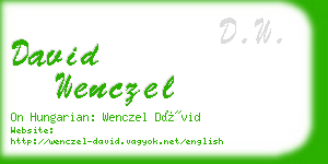 david wenczel business card